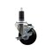 Service Caster 3.5'' SS Soft Rubber Swivel 1-1/4'' Expanding Stem Caster with Brake SCC-SSEX20S3514-SRS-TLB-114 - alternate 1